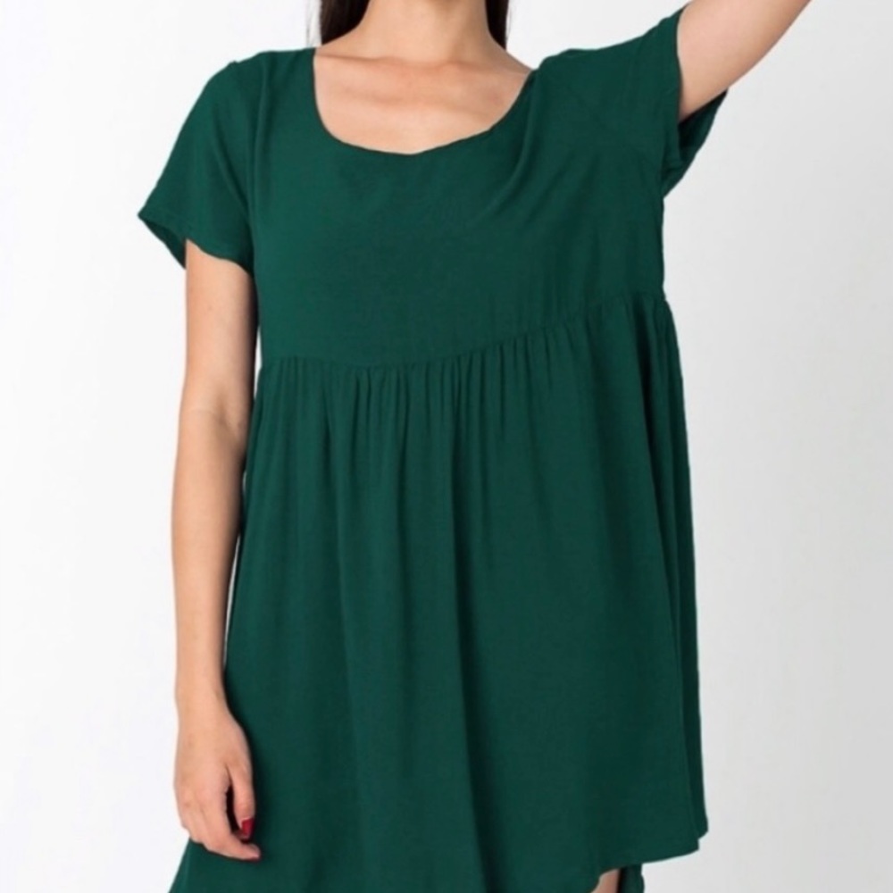 American apparel green mini babydoll dress